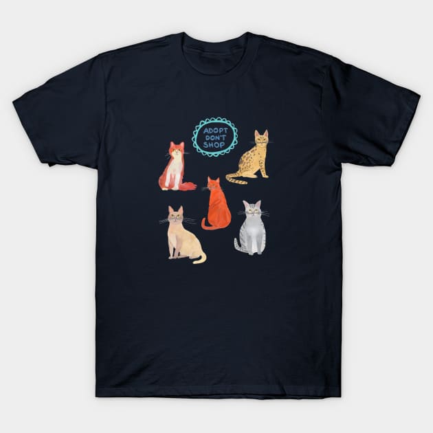 Adopt Don't Shop CATS T-Shirt by Das Brooklyn